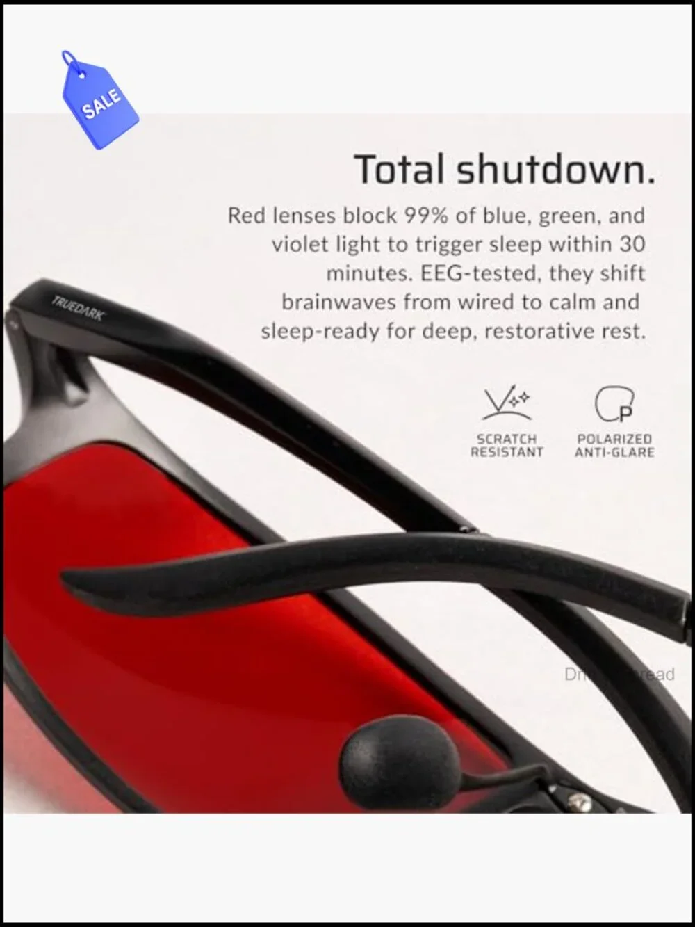 TrueDark Elite Blue Light Blocking Glasses Night Sleep Aid Metal Frame